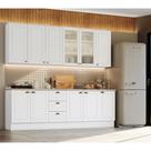 Cozinha Modulada 240cm 5 peças 11 Portas 3 Gavetas Americana Henn - Branco/Calcare