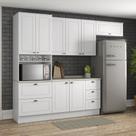 Cozinha Modulada 271,5cm 4 peças 8 Portas 5 Gavetas Americana Henn - Branco/Calcare