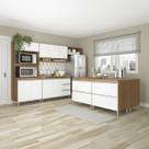 Cozinha Modulada 280cm com Balcão Ilha Grande 8 Peças Branco Cozinha Modulada 280cm com Balcão Ilha Grande 8 Peças Branco