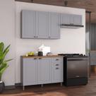 Cozinha Modulada 3 Peças 1 Balcão com Tampo 2 Aéreos 100% MDF Bari Cozinha Modulada 3 Peças 1 Balcão com Tampo 2 Aéreos 100% MDF Bari