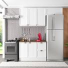 Cozinha Modulada 3 Peças 6 Portas 2 Gavetas Balcão com Tampo Unna Yescasa Branco Cozinha Modulada 3 Peças 6 Portas 2 Gavetas Balcão com Tampo Unna Yescasa Branco