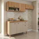 Cozinha Modulada 3 Peças com 2 Armários Aéreos e Balcão para Pia Marti YescasaMel/Fendi Yescasa