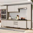 Cozinha Modulada 306,5cm Completa 6 Peças com Torre Quente e Paneleiro 14 Portas 2 Gavetas Connect Henn - Duna/Cristal