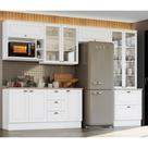 Cozinha Modulada 311,5cm 7 peças 9 Portas 5 Gavetas Americana Henn - Branco/Calcare