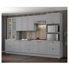 Cozinha Modulada 343cm 6 peças 12 Portas 7 Gavetas Americana Henn - Cinza/Calcare Cozinha Modulada 343cm 6 peças 12 Portas 7 Gavetas Americana Henn - Cinza/Calcare