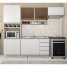 Cozinha Modulada 4 Pçs Legno Crema Com Branco Lis Cozinha Modulada 4 Pçs Legno Crema Com Branco Lis
