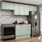 Cozinha Modulada 4 Peças 100% Mdf Americana com Tampo e Rodapé Iluminata