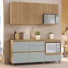 Cozinha Modulada 4 peças 190 cm 4 portas e 5 gavetas Rainha Nesher - Nature/Verde Cozinha Modulada 4 peças 190 cm 4 portas e 5 gavetas Rainha Nesher - Nature/Verde