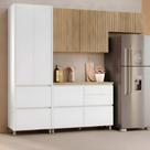 Cozinha Modulada 4 Peças 270cm 6 Portas e 6 Gavetas com Paneleiro Rainha Nesher