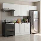 Cozinha Modulada 4 Peças 7 Portas 2 Gavetas com Balcão para Pia Unna Yescasa Branco
