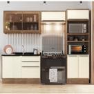 Cozinha Modulada 4 Peças 7 Portas 3 Gavetas com Divisor de Talheres 1 Nicho para Forno Viena