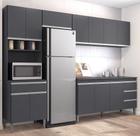 Cozinha Modulada 4 peças Andréia 280 cm Cinza Com tampo AJL
