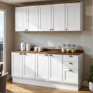 Cozinha Modulada 4 Peças com 2 Aéreos e 2 Balcões 100% Mdf Portas Americanas Provençal Iluminata