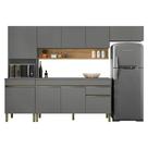 Cozinha Modulada 4 Pecas Com Balcao Tampo Line Gris Cp Freijo Ktp