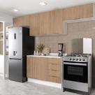 Cozinha Modulada 4 Peças com Tampo 3 Armários Aéreos 5 Portas e 1 Balcão Ipanema CabeCasa MadeiraMadeira
