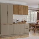 Cozinha Modulada 4 Peças com Tampo com Rodapé 2 Aéreos e 2 Balcões Ipanema CabeCasa MadeiraOriginals Marrom/Fendi Trama/Acácia Cozinha Modulada 4 Peças com Tampo com Rodapé 2 Aéreos e 2 Balcões Ipanema CabeCasa MadeiraOriginals Marrom/Fendi Trama/Acácia