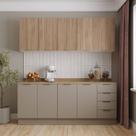 Cozinha Modulada 4 Peças com Tampo e Rodapé 2 Aéreos e 2 Balcões Ipanema CabeCasa MadeiraOriginals Madeiramadeira Marrom/Fendi Trama/Acácia Cozinha Modulada 4 Peças com Tampo e Rodapé 2 Aéreos e 2 Balcões Ipanema CabeCasa MadeiraOriginals Madeiramadeira Marrom/Fendi Trama/Acácia