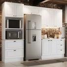 Cozinha Modulada 4 Peças com Torre Quente 8 Portas 5 Gavetas Americana Henn - Branco HP Fosco