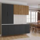 Cozinha Modulada 4 Peças sem Tampo sem Rodapé 2 Aéreos e 2 Balcões Ipanema CabeCasa MadeiraOriginals Marrom/Grafite Trama/Acácia Cozinha Modulada 4 Peças sem Tampo sem Rodapé 2 Aéreos e 2 Balcões Ipanema CabeCasa MadeiraOriginals Marrom/Grafite Trama/Acácia