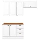 Cozinha Modulada 4 Portas Balcao Tampo 200cm Nature Henn