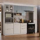 Cozinha Modulada 5 Peças 10 Portas 4 Gavetas Nicho p/ 2 Fornos MDF Rodapé em PVC Essence Itatiaia