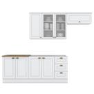 Cozinha Modulada 5 Pecas 280cm CE379 Americana Branco Nature Henn