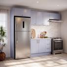 Cozinha Modulada 5 Peças 3 Aéreo 1 Balcão com Tampo 1 Kit Lateral Marselha CabeCasa MadeiraOriginals Azul/Sereno