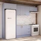 Cozinha Modulada 5 Peças 3 Aéreo 1 Balcão sem Tampo 1 Kit Lateral Marselha Cabecasa Madeiraoriginals Azul Sereno