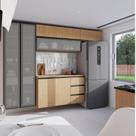 Cozinha Modulada 5 Peças 3 Aéreos 1 Balcão 1 Cristaleira Nara CabeCasa MadeiraOriginals