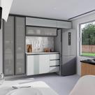 Cozinha Modulada 5 Peças 3 Aéreos 1 Balcão 1 Cristaleira Nara CabeCasa MadeiraOriginals
