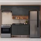 Cozinha Modulada 5 Peças 8 Portas 2 Gavetas com Nicho Decorativo Isabelle