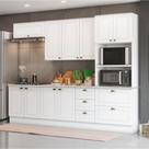Cozinha Modulada 5 Peças com Torre Quente 10 Portas 5 Gavetas Americana Henn - Branco HP Fosco
