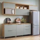 Cozinha Modulada 5 Peças Ripado 100% Mdf Marquesa Cozinha Modulada 5 Peças Ripado 100% Mdf Marquesa