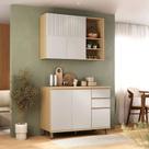 Cozinha Modulada 5 Portas e 2 Gavetas 120cm 2 Peças Com Tampo Aura Luciane