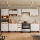 Cozinha Modulada 6 Peças 14 Portas 2 Gavetas Nicho para Forno Nápoles Itatiaia Branco/Cinamomo/Off White Cozinha Modulada 6 Peças 14 Portas 2 Gavetas Nicho para Forno Nápoles Itatiaia Branco/Cinamomo/Off White
