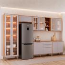 Cozinha Modulada 6 Peças Brilhante com 1 Cristaleira 2 Balcões 3 Armários Aéreo Cozinha Modulada 6 Peças Brilhante com 1 Cristaleira 2 Balcões 3 Armários Aéreo