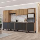 Cozinha Modulada 6 Peças Nogal Preto - Thalita Móveis Sul