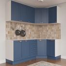 Cozinha Modulada 6 Peças sem Tampo 3 Aéreos 6 Portas e 3 Balcões Arizona CabeCasa MadeiraOriginals Azul