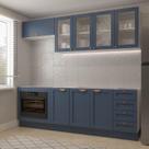 Cozinha Modulada 6 Peças sem Tampo com Balcão para Forno de Embutir CabeCasa MadeiraOriginals Azul/Branco Cozinha Modulada 6 Peças sem Tampo com Balcão para Forno de Embutir CabeCasa MadeiraOriginals Azul/Branco