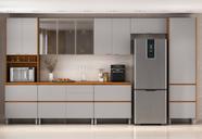 Cozinha Modulada 7 Peças 13 Portas 7 Gavetas Nicho p/Forno MDF Dodradiça Slow Motion Lúmina Itatiaia Marrom/Cinamomo/Fendi