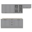 Cozinha Modulada 7 Pecas 280 cm CE791 Americana Cinza Calcare Henn