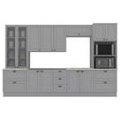 Cozinha Modulada 7 Pecas 343 cm CE172 Americana Cinza Calcare Henn