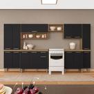 Cozinha Modulada 7 Peças Tieli Boreal/preto - Móveis Arapongas