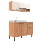 Cozinha Modulada Alana 2 Pecas com Aéreo e Corrediças Metálicas Freijo/off White Cozinha Modulada Alana 2 Pecas com Aéreo e Corrediças Metálicas Freijo/off White