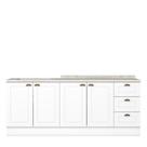 Cozinha Modulada Americana 2 Peças Balcões 120cm e 80cm com Tampos MDP - Móveis Henn