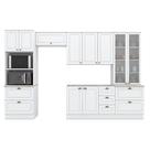 Cozinha Modulada Americana 5 Peças Com Cristaleira Branco Henn