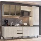 Cozinha Modulada Americana 5 peças Vidro Greta Crema Megasul