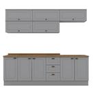 Cozinha Modulada Americana 8 Peças Balcão 120cm com Tampo - Móveis Henn Cozinha Modulada Americana 8 Peças Balcão 120cm com Tampo - Móveis Henn
