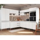 Cozinha Modulada Athena 8 Peças 3 Balcões 3 Armários Torre Quente e Paneleiro