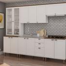 Cozinha Modulada com Cristaleira e Balcão para Cooktop 100% Mdf Iluminata